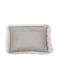 Housse de coussin en peau de mouton Oslo, lisse, Beige, larg. 30 x long. 50 cm