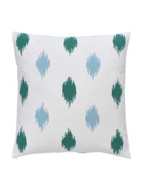 Housse de coussin 45x45 réversible bohème Fajar, 100 % coton, certifié GOTS, Vert, bleu, 45 x 45 cm