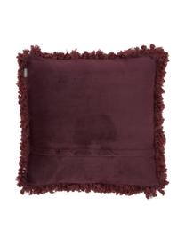 Flauschiges Kissen Oscar, mit Inlett, Bezug: 95% Baumwolle, 5% Acryl, Burgund, 50 x 50 cm