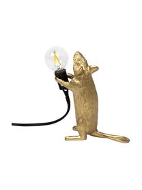 Kleine design tafellamp Mouse, Lamp: kunsthars, Goudkleurig, 6 x 15 cm