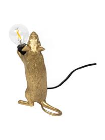 Kleine design tafellamp Mouse, Lamp: kunsthars, Goudkleurig, 6 x 15 cm
