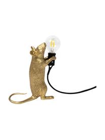 Lampada da tavolo a LED Mouse, Lampada: resina sintetica, Dorato, Larg. 6 x Alt. 15 cm