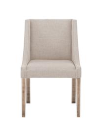 Sedia imbottita con gambe in legno Savannah, Rivestimento: poliestere 49.000 cicli d, Gambe: legno di faggio massello , Tessuto beige, Larg. 60 x Prof. 60 cm