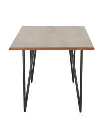 Eettafel Juno met walnoothoutfineer, Tafelblad: MDF met walnoothoutfineer, Frame: gepoedercoat metaal, Walnoothoutfineer, B 180 x D 90 cm