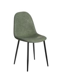 Čalouněná židle z imitace kůže Gina, Zelená, černá