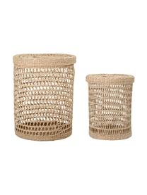 Set 2 ceste con coperchio Beta, Fibra naturale, Beige, Set in varie misure