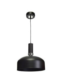 Lampa wisząca z metalu Malmo, Czarny, chrom, Ø 30 x W 25 cm