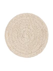 Runde Untersetzer Vera aus Baumwolle, 4 Stück, 100% Baumwolle, Cremefarben, Ø 10 cm