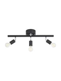 Faretti da soffitto neri Row, Baldacchino: metallo verniciato, Nero, Larg. 60 x Alt. 40 cm