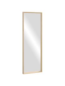 Eckiger Wandspiegel Nerina mit hellbraunem Holzrahmen, Rahmen: Holz, Spiegelfläche: Spiegelglas, Beige, B 52 x H 152 cm