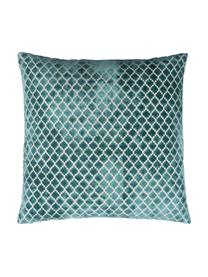 Housse de coussin 60x60 bleu Calista, Bleu marine, blanc cassé