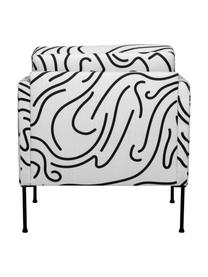 Fauteuil moderne tissu noir et blanc Fluente, Tissu blanc/noir