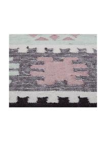 Tapis intérieur-extérieur tissé à la main Souk, Endroit et envers : mauve, écru, gris-bleu, gris-vert