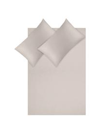 Parure copripiumino in raso di cotone Comfort, Taupe, 255 x 200 cm + 2 federe 50 x 80 cm