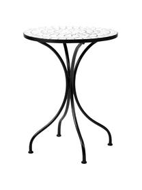 Table de jardin mosaïque Palazzo, Blanc, noir