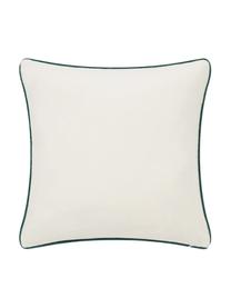 Housse de coussin 50x50 velours Holiday, Blanc, rouge, vert