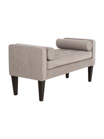 Panca con cuscino Mia, Rivestimento: 92% poliestere, 8% nylon, Gambe: legno di betulla vernicia, Rivestimento: grigio Gambe: nero, Larg. 115 x Alt. 61 cm