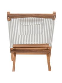 Sedia a sdraio pieghevole Lauren's, Struttura: legno, Verde salvia, bianco, marrone, Larg. 41 x Alt. 58 cm