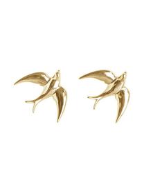 Set de decoraciones de pared Swallows, 2 pzas., Porcelana, Dorado, An 11 x Al 11 cm