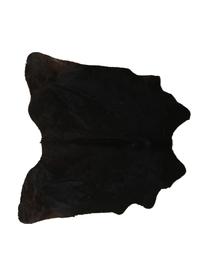 Tappeto in pelle di mucca Lana, Pelle bovina, Nero, Larg. 180 x Lung. 200 cm