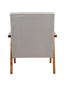 Sametová židle s područkami Victoria, Béžová, lakované dřevo, Š 60 cm, H 69 cm