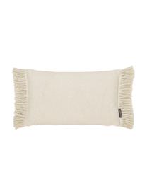 Housse de coussin à franges Tine, Beige clair