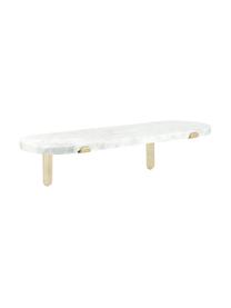 Marmeren wandplank Porter, Plank: marmer, Witte marmer, goudkleurig, B 60 cm x H 16 cm