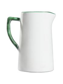 Handgefertigter Wasserkrug Grüner Hirsch, Keramik, Weiß, Grün, 0.7 L
