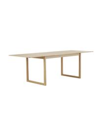 Mesa de comedor extensible de madera Calla, 160-240 x 90 cm, Tablero: fibras de densidad media , Patas: madera de roble maciza, Madera clara, An 160-230 x F 90 cm