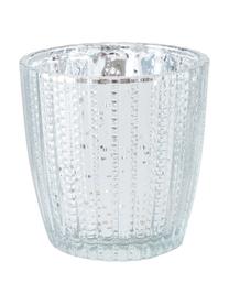Teelichthalter-Set Matia, 3-tlg., Glas, Silberfarben, Ø 8 x 9 cm