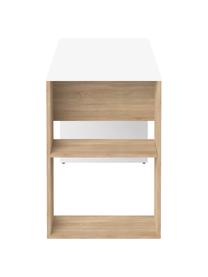 Bureau Yale met opbergruimte, Met melamine beklede spaanplaat, Wit, eikenhoutkleurig, B 114 x D 50 cm