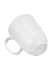 Tasse artisanale avec rainures légères Sandvig, 4 pièces, Blanc cassé