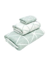 Lot de serviettes de bain réversibles Elina, 3 élém., 100 % coton
Grammage intermédiaire 550 g/m², Vert menthe, blanc crème, Lot de différentes tailles