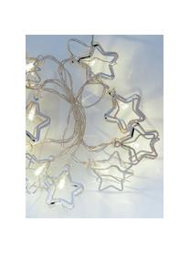 LED Lichterkette Stars, Metall, beschichtet, Silberfarben, L 165 x H 10 cm