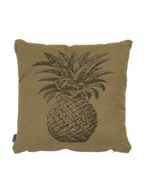 Kissenhülle Pineapple mit Ananasmotiv, 100% Baumwolle, Khaki, Grau, 45 x 45 cm