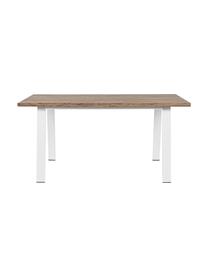 Table de jardin avec pieds en métal Oslo, Bois d'acacia, blanc, larg. 160 x prof. 90 cm