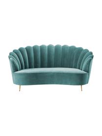 Samt-Sofa Messina (2-Sitzer), Bezug: 95% Polyester, 5% Baumwol, Samt Türkis, B 180 x T 95 cm