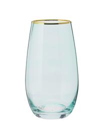 Vasos highball Chloe, 4 uds., Vidrio, Azul claro, Ø 9 x Al 16 cm