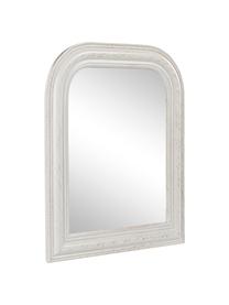 Mirco wandspiegel met frame van wit paulowniahout, Lijst: paulowniahout, Wit, B 50 x H 60 cm