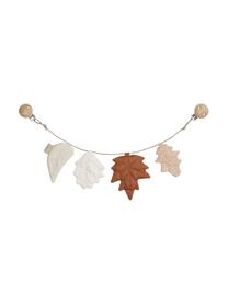 Kinderwagen ketting Leaves van biokatoen, 100% biokatoen, Bruin, beigetinten, L 50 x H 16 cm