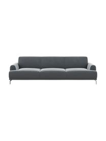 Sofa z aksamitu Puzo (3-osobowa), Tapicerka: 100% aksamit poliestrowy , Stelaż: sklejka, drewno bukowe, d, Aksamitny stalowy szary, S 240 x G 84 cm