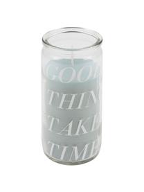 Bougie Good Things, Verre, cire, Transparent, couleur menthe, Ø 6 x haut. 14 cm