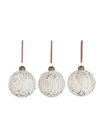 Set palline di Natale Camilla Ø 8 cm, 6 pz, Vetro, Bianco, dorato, Ø 8 cm