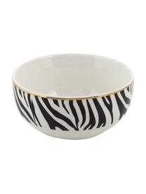 Boles Wild Jungle, 4 uds., Porcelana, Blanco con manchas negras, Ø 13 x Al 7 cm