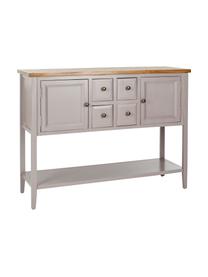 Credenza country in legno di olmo Amy, Grigio chiaro, Larg. 116 x Alt. 86 cm