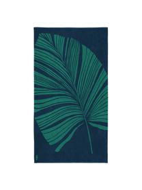 Telo mare con motivo tropicale Foil, Blu, verde, Larg. 100 x Lung. 180 cm