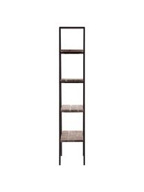 Libreria Delaia, Legno, metallo, Marrone scuro, nero, Larg. 100 x Alt. 185 cm