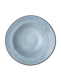 Assiette creuse rustique en grès Sandrine, Grès cérame, Tons bleus, Ø 22 cm, intérieur : 15 cm