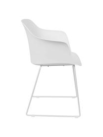 Sillas con reposabrazos Tango, 2 uds., Asiento: polipropileno, Patas: metal con pintura en polv, Blanco, An 58 x F 54 cm