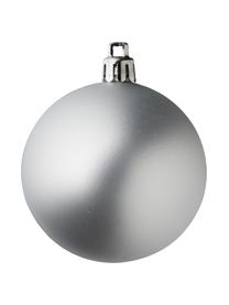 Boule de Noël incassable Natalie, 46 élém., Plastique robuste, Argenté, Lot de différentes tailles